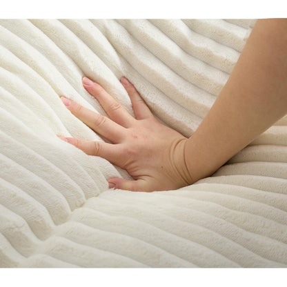 Divano letto regolabile in velluto a coste soffice e chaise longue oversize