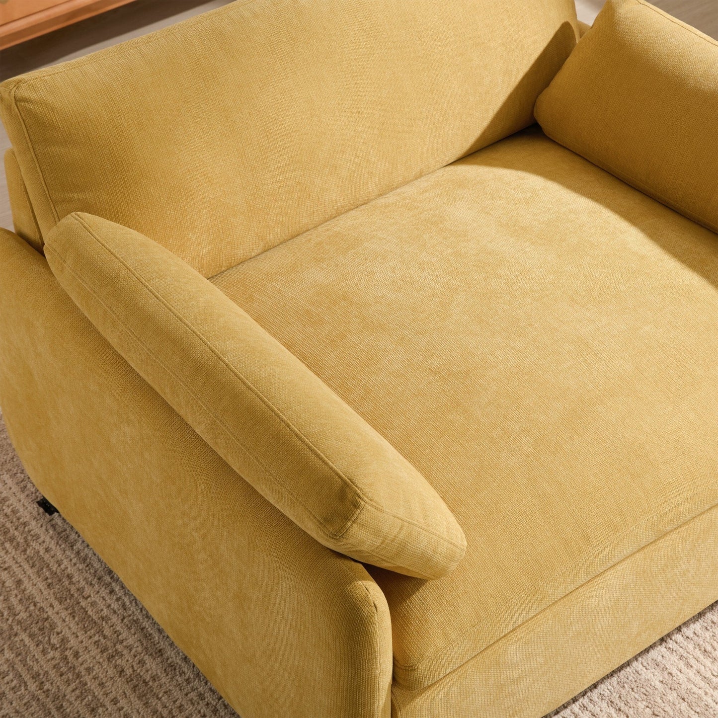 Poltrona singola oversize in ciniglia, seduta ampia e profonda con cuscini decorativi di Harper&amp;Bright Designs