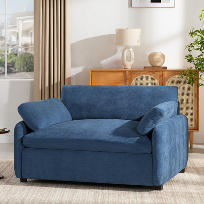 Poltrona singola oversize in ciniglia, seduta ampia e profonda con cuscini decorativi di Harper&amp;Bright Designs