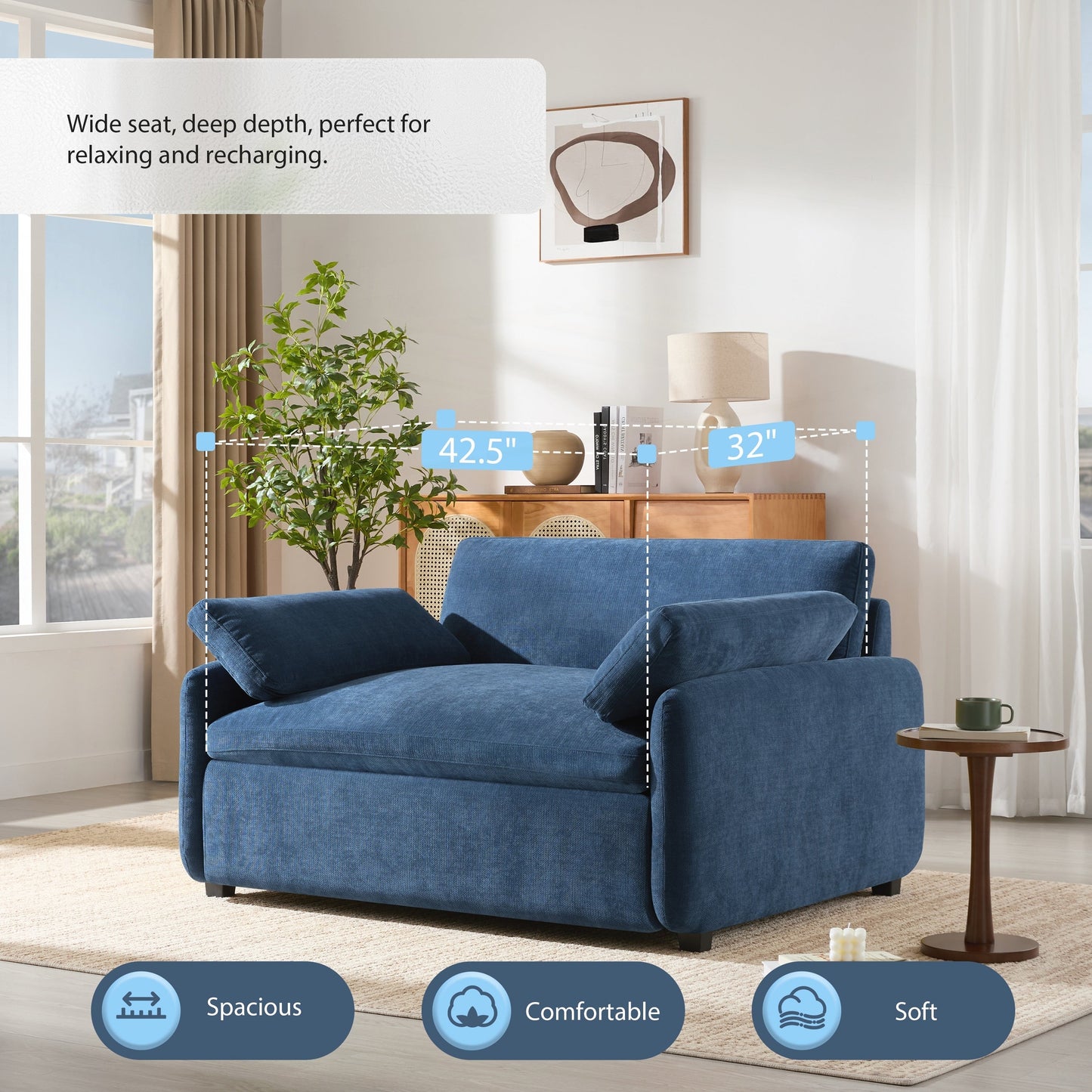 Poltrona singola in ciniglia oversize