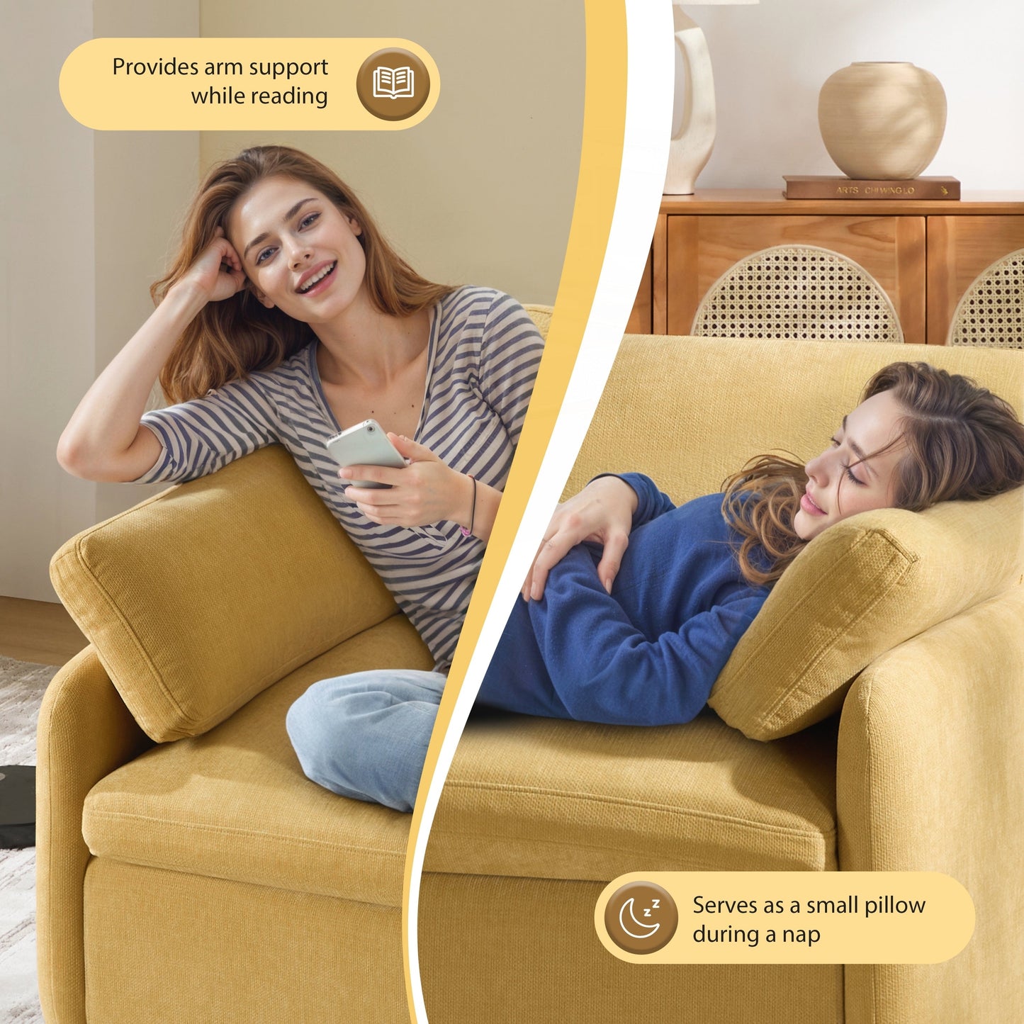 Poltrona singola in ciniglia oversize