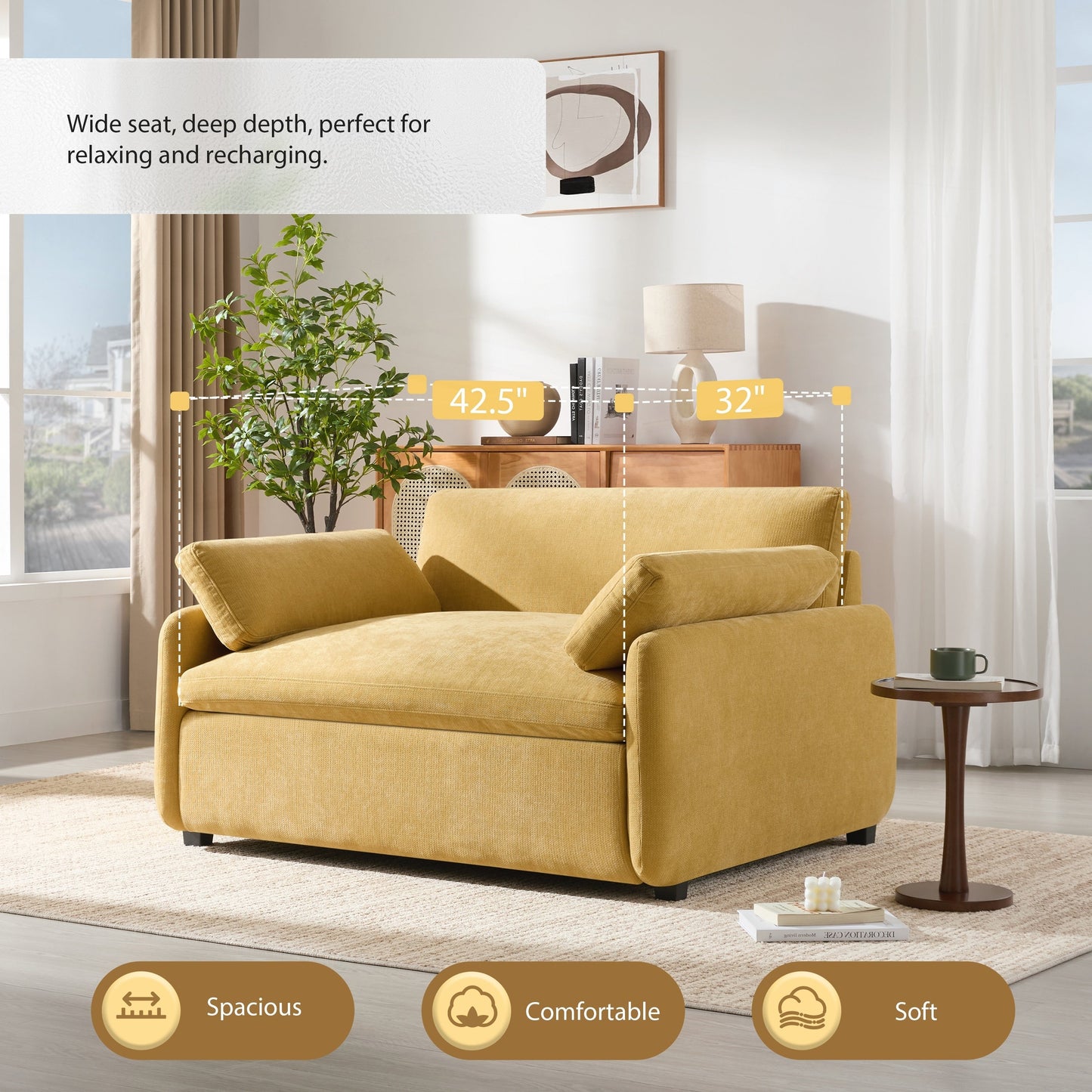 Poltrona singola in ciniglia oversize