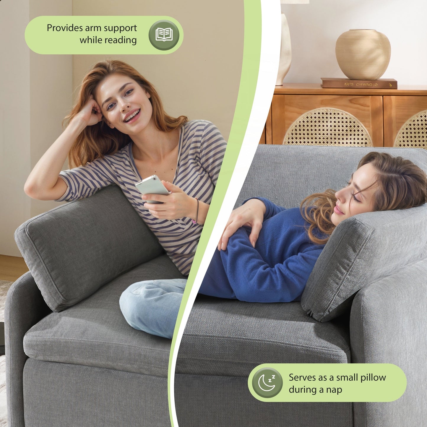 Poltrona singola in ciniglia oversize