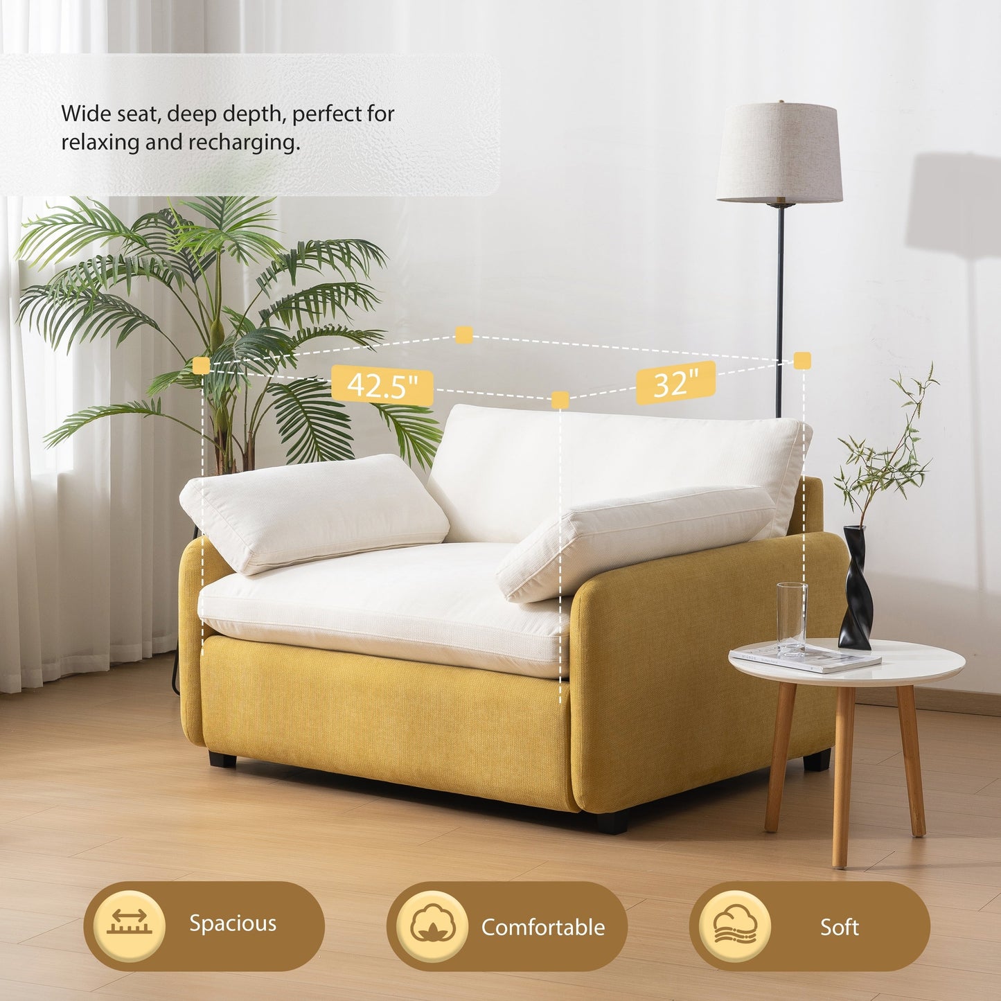 Poltrona singola in ciniglia oversize