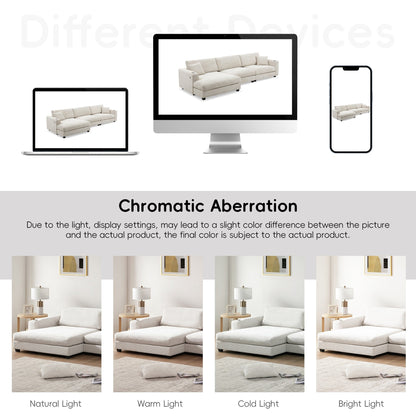 Divano componibile oversize in velluto a coste, divano a forma di L con porta di ricarica USB, portabicchieri, divano con seduta profonda e ampia e chaise longue da 50 cm