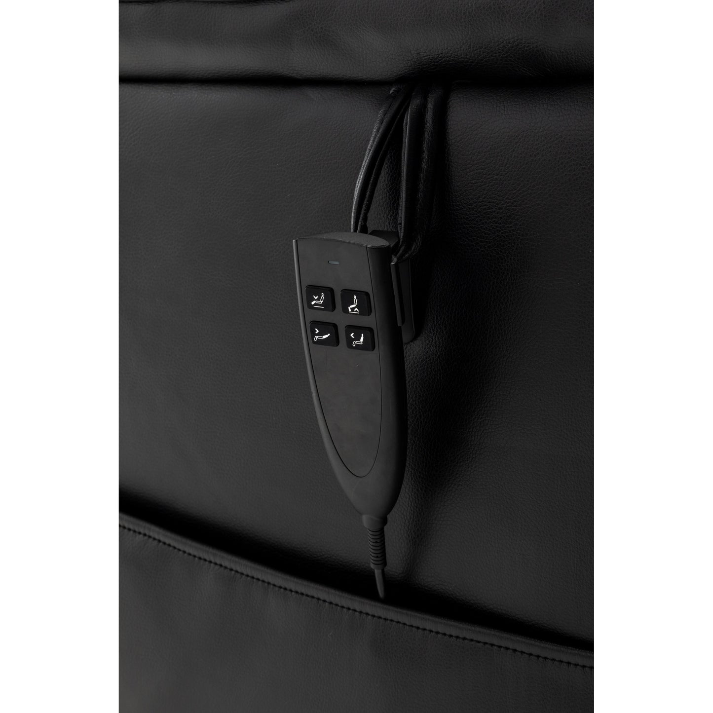 Poltrona reclinabile elettrica di grandi dimensioni con motore OKIN, reclinazione infinita fino a 180°, seduta extra larga e comodo vano portaoggetti laterale