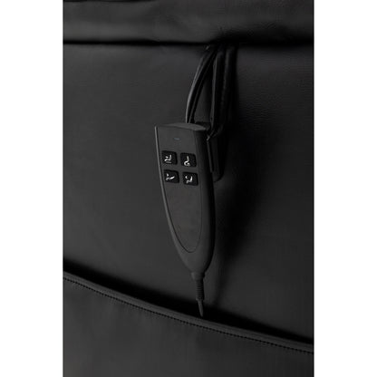 Poltrona reclinabile elettrica di grandi dimensioni con motore OKIN, reclinazione infinita fino a 180°, seduta extra larga e comodo vano portaoggetti laterale