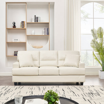 Divano oversize in similpelle con braccioli quadrati in stile italiano