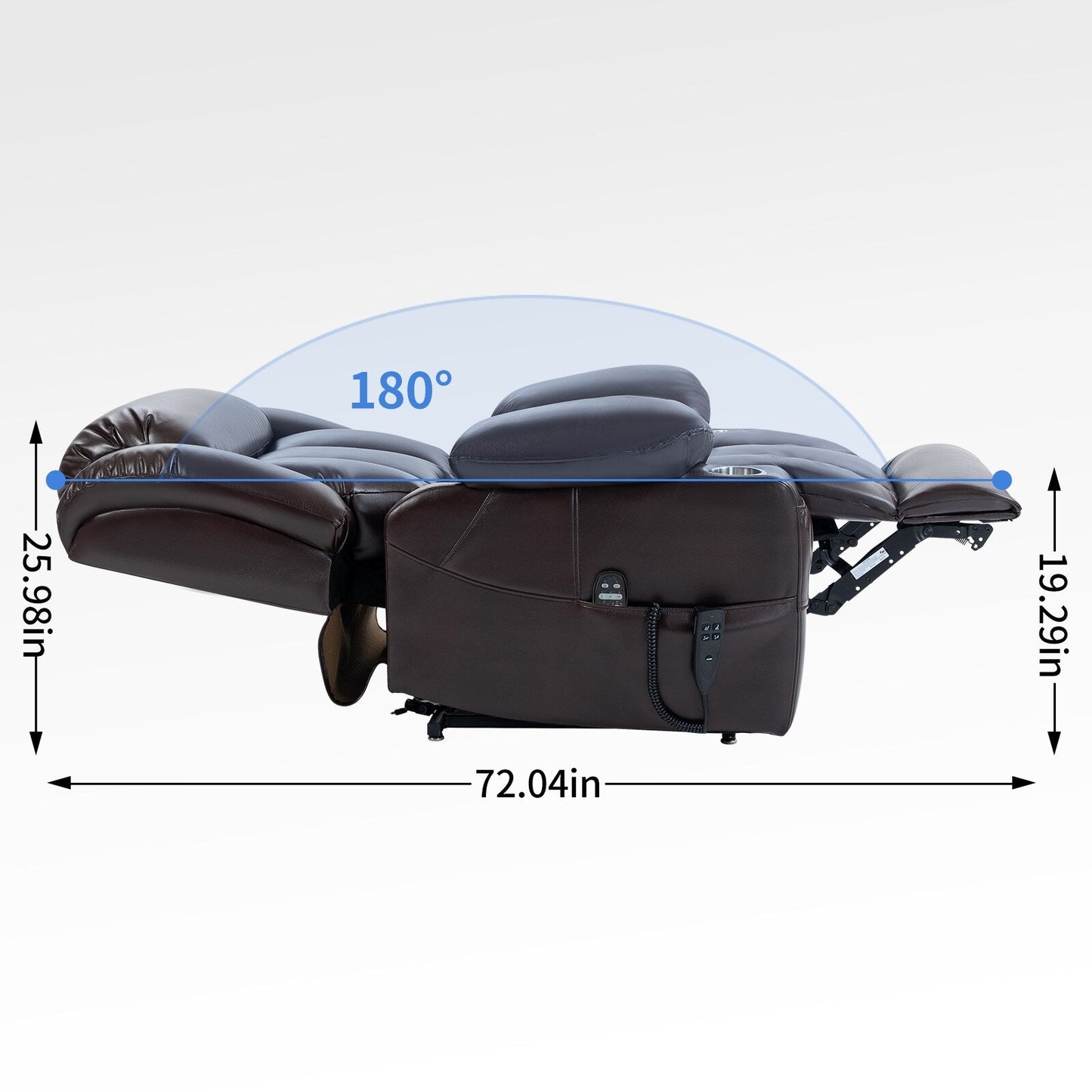 Poltrona reclinabile elettrica oversize in similpelle con massaggio e riscaldamento