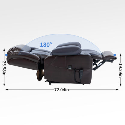 Poltrona reclinabile elettrica oversize in similpelle con massaggio e riscaldamento