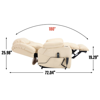 Poltrona reclinabile elettrica oversize in similpelle con massaggio e riscaldamento