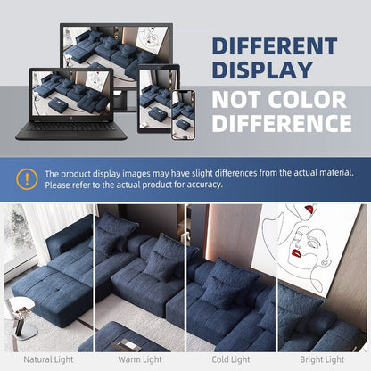 Divano componibile modulare oversize in ciniglia a 6 posti con cuscini e 8 cuscini per soggiorno