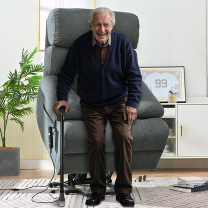 Poltrona reclinabile elettrica di grandi dimensioni per anziani, poltrona reclinabile con telecomando, tasca laterale, seduta spaziosa