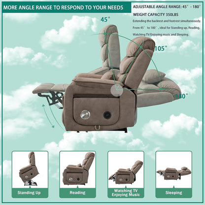 Poltrona reclinabile elettrica di grandi dimensioni con massaggio termico, posizione sdraiata a 180°