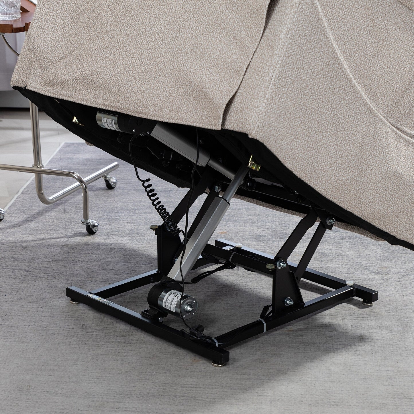 Poltrona reclinabile elettrica di grandi dimensioni con massaggio termico, posizione sdraiata a 180°