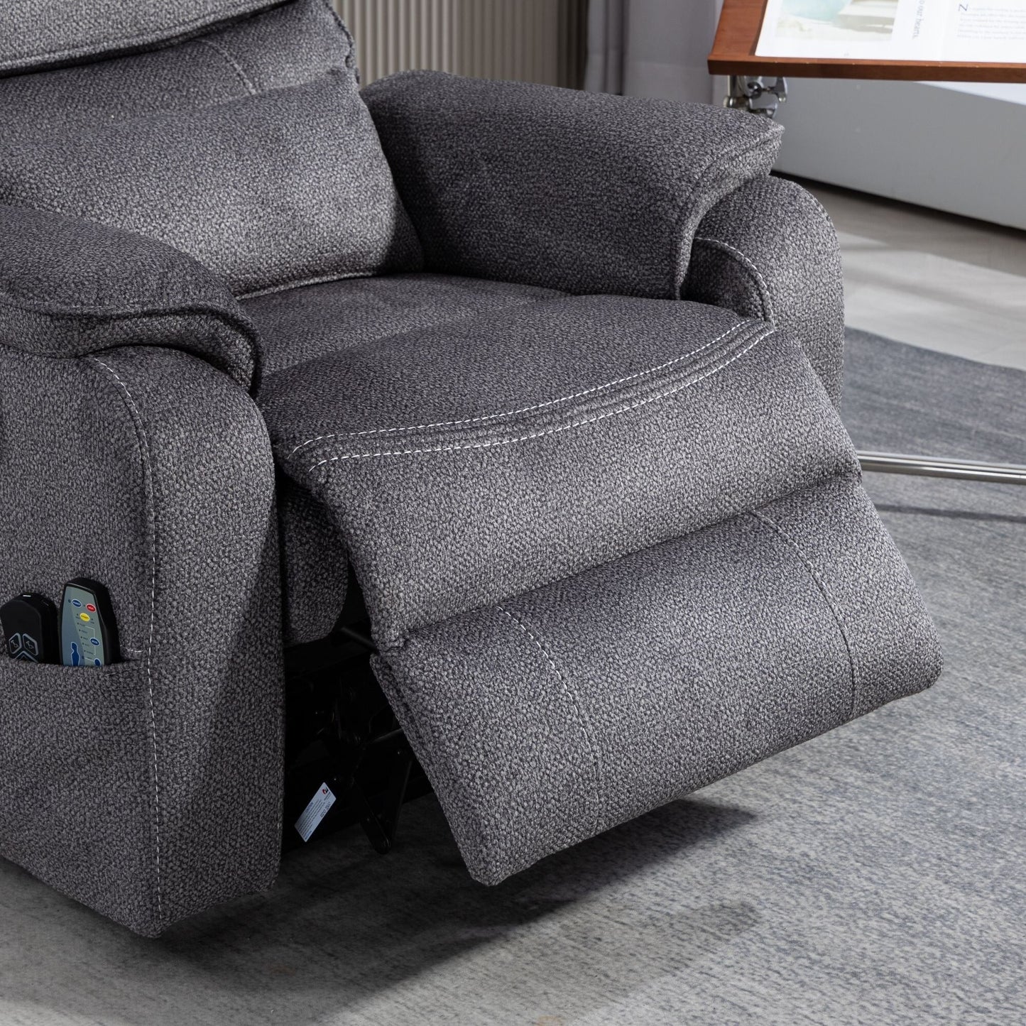 Poltrona reclinabile elettrica di grandi dimensioni con massaggio termico, posizione sdraiata a 180°