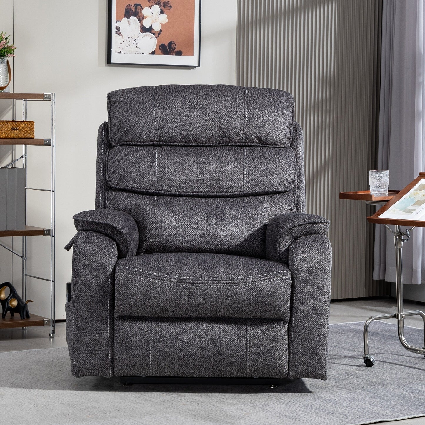 Poltrona reclinabile elettrica di grandi dimensioni con massaggio termico, posizione sdraiata a 180°