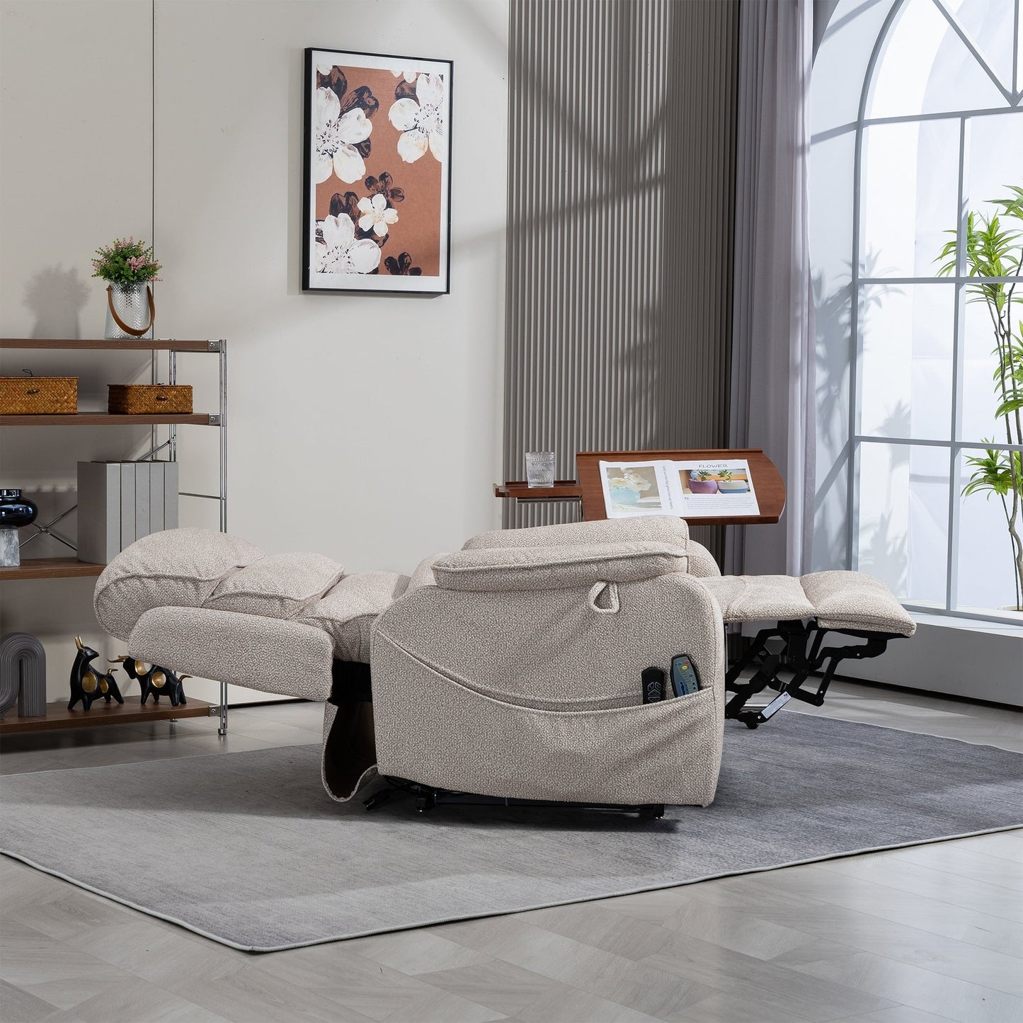 Poltrona reclinabile elettrica di grandi dimensioni con massaggio termico, posizione sdraiata a 180°