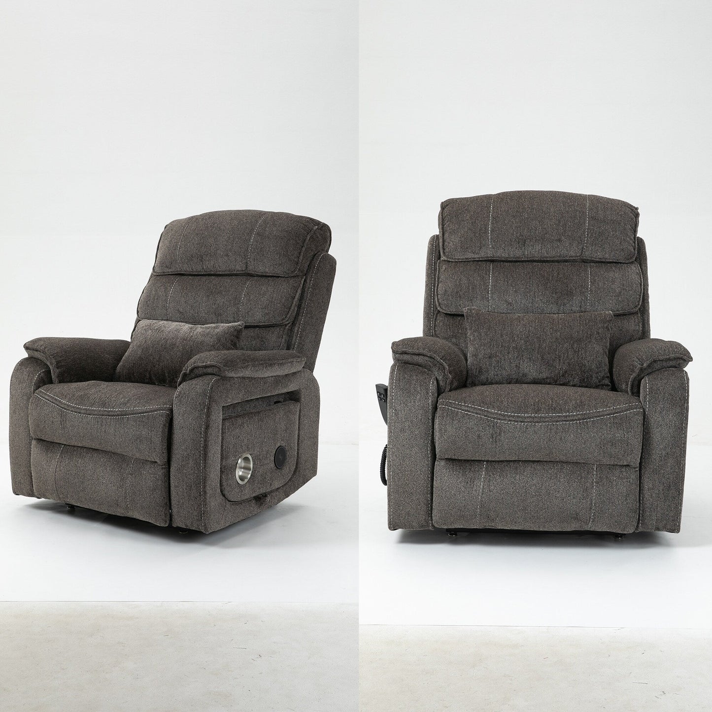 Poltrona reclinabile elettrica di grandi dimensioni con massaggio termico, posizione sdraiata a 180°