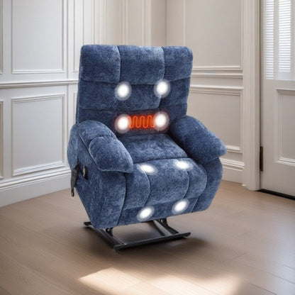 Poltrona reclinabile elettrica di grandi dimensioni con doppio motore, riscaldamento e massaggio, reclinazione infinita (capacità di 350 libbre), telecomando