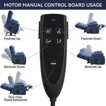 Poltrona reclinabile elettrica di grandi dimensioni con doppio motore, riscaldamento e massaggio, reclinazione infinita (capacità di 350 libbre), telecomando