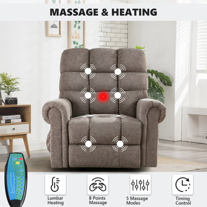 Poltrone reclinabili girevoli imbottite manuali oversize per uomini di corporatura robusta