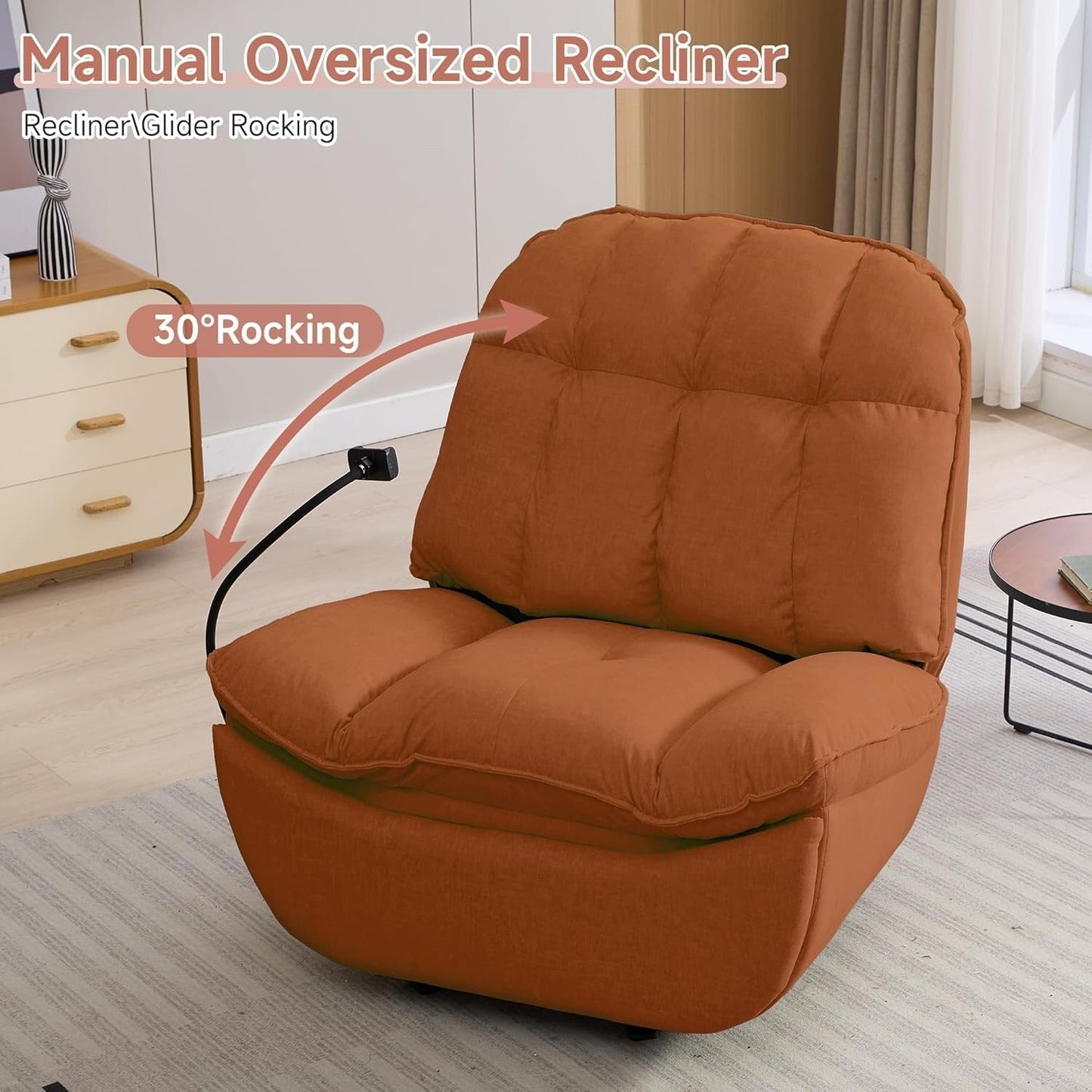 Poltrone reclinabili a dondolo di grandi dimensioni per adulti, peso 180 kg