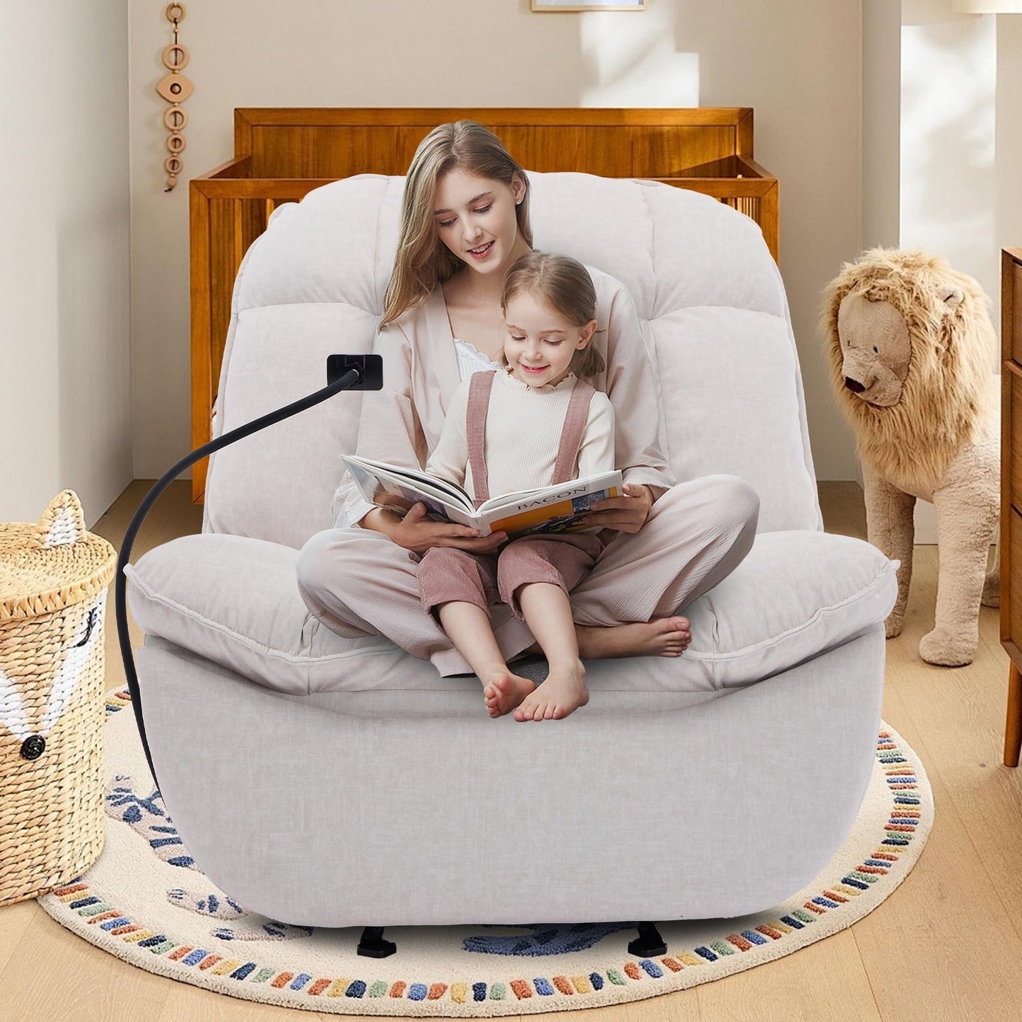 Poltrone reclinabili a dondolo di grandi dimensioni per adulti, peso 180 kg