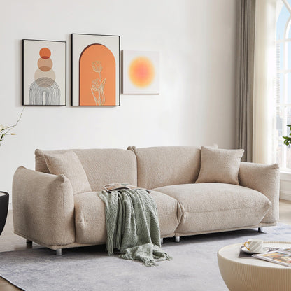 Divano Sherpa oversize - Struttura in legno massello e 2 cuscini