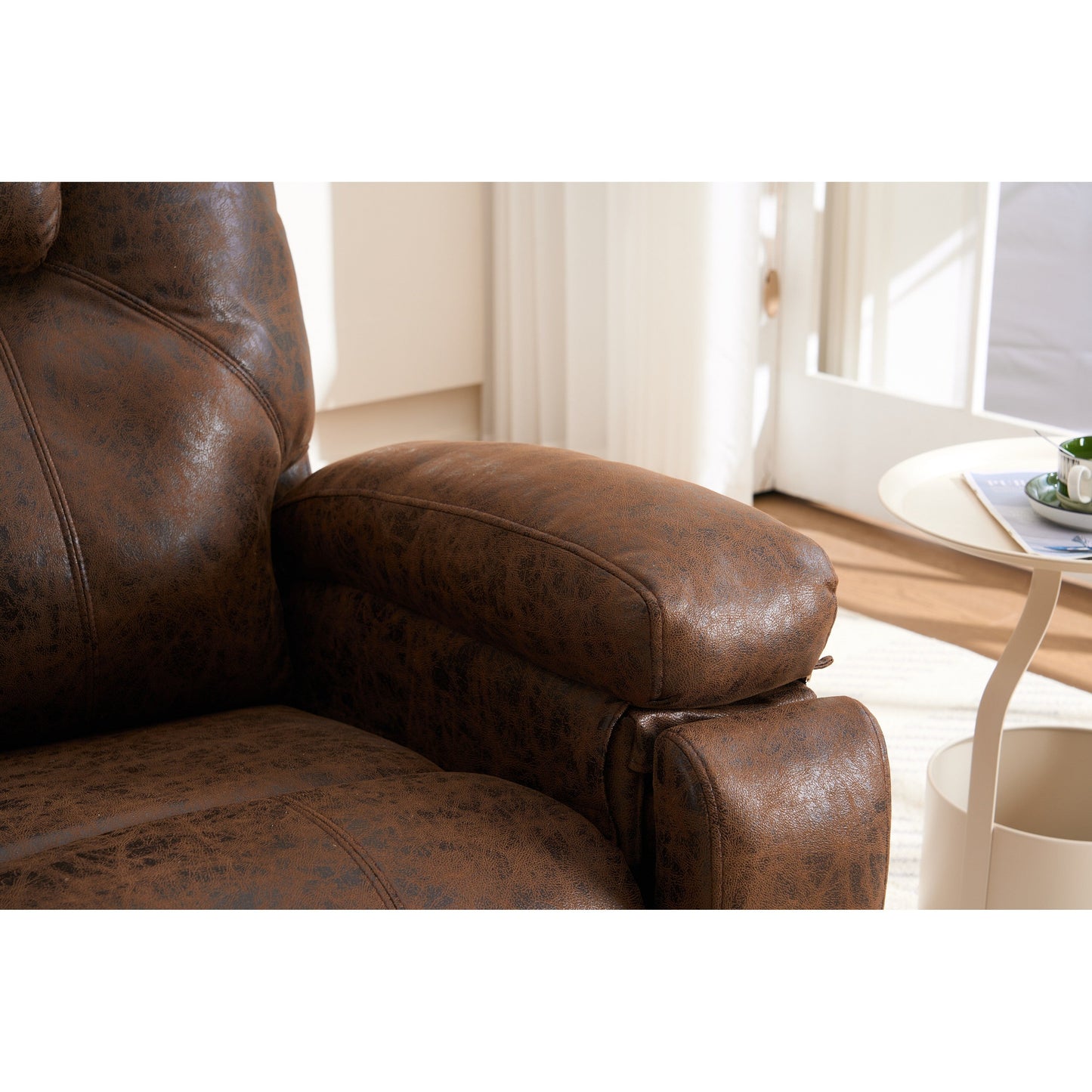 Divano singolo oversize, poltrona girevole regolabile con tasche laterali per soggiorno, sala riunioni, camera da letto