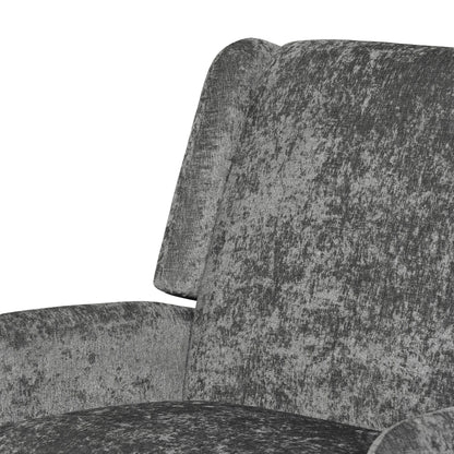 Poltrona reclinabile con schienale push-back in tessuto testurizzato oversize