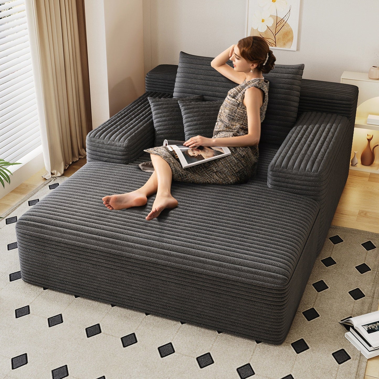 Divano letto imbottito oversize