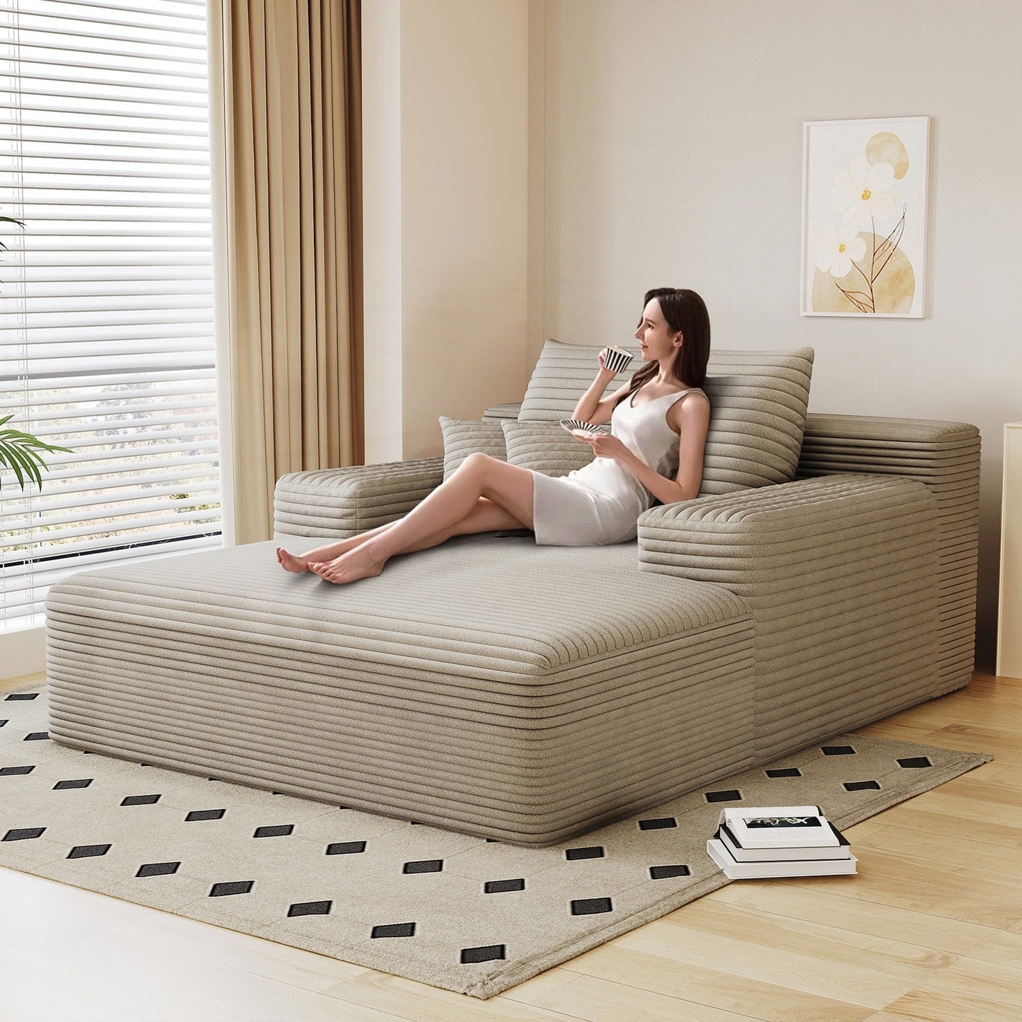 Divano letto imbottito oversize