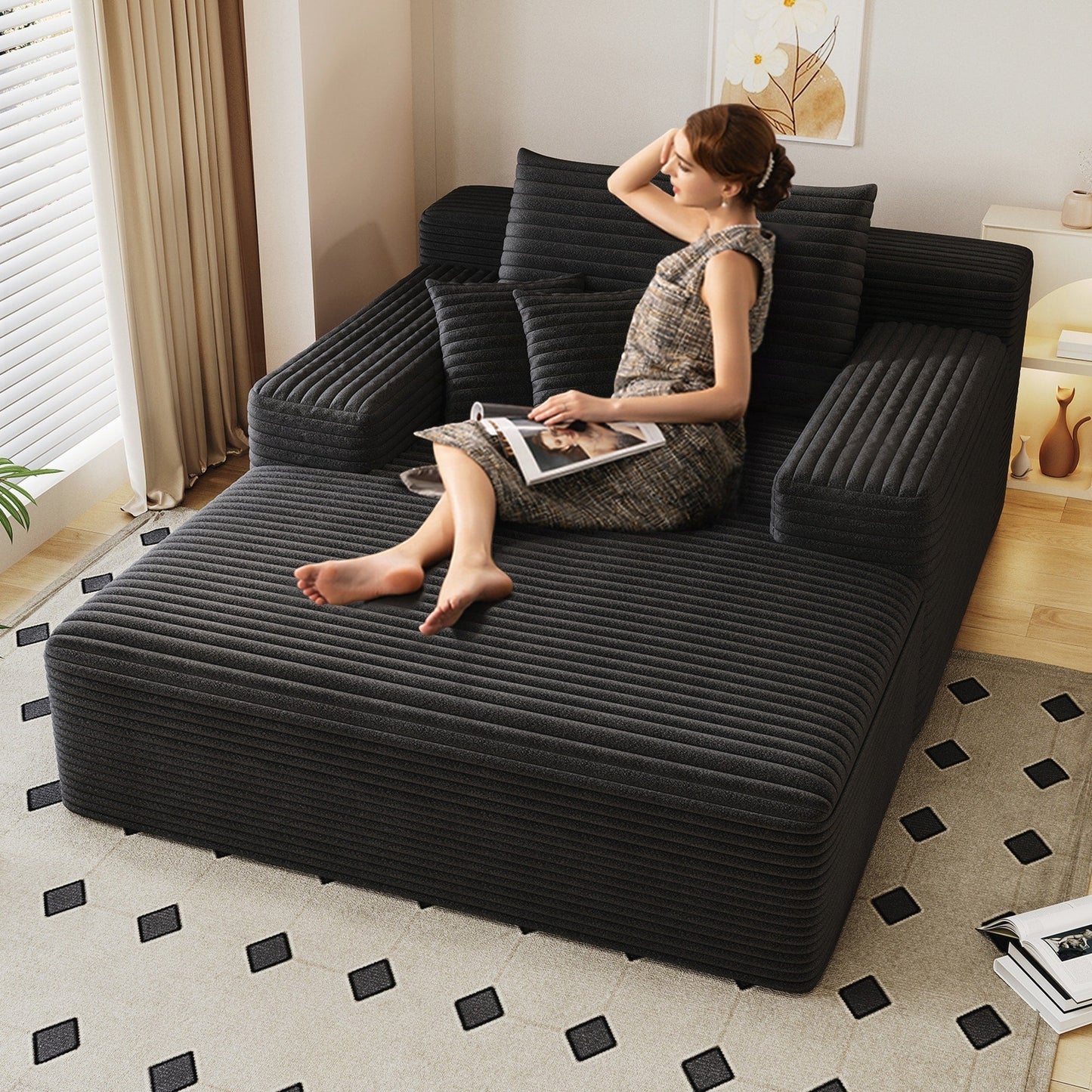 Divano letto imbottito oversize