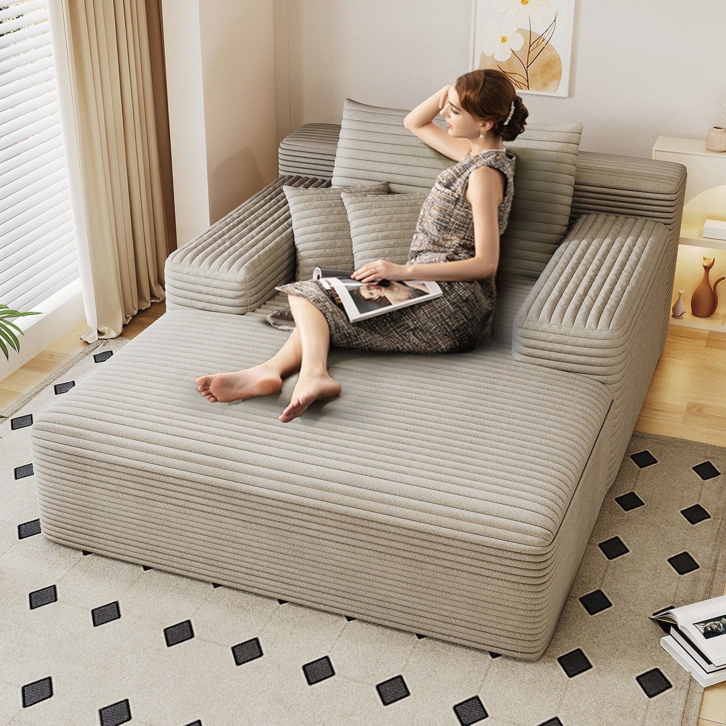 Divano letto imbottito oversize