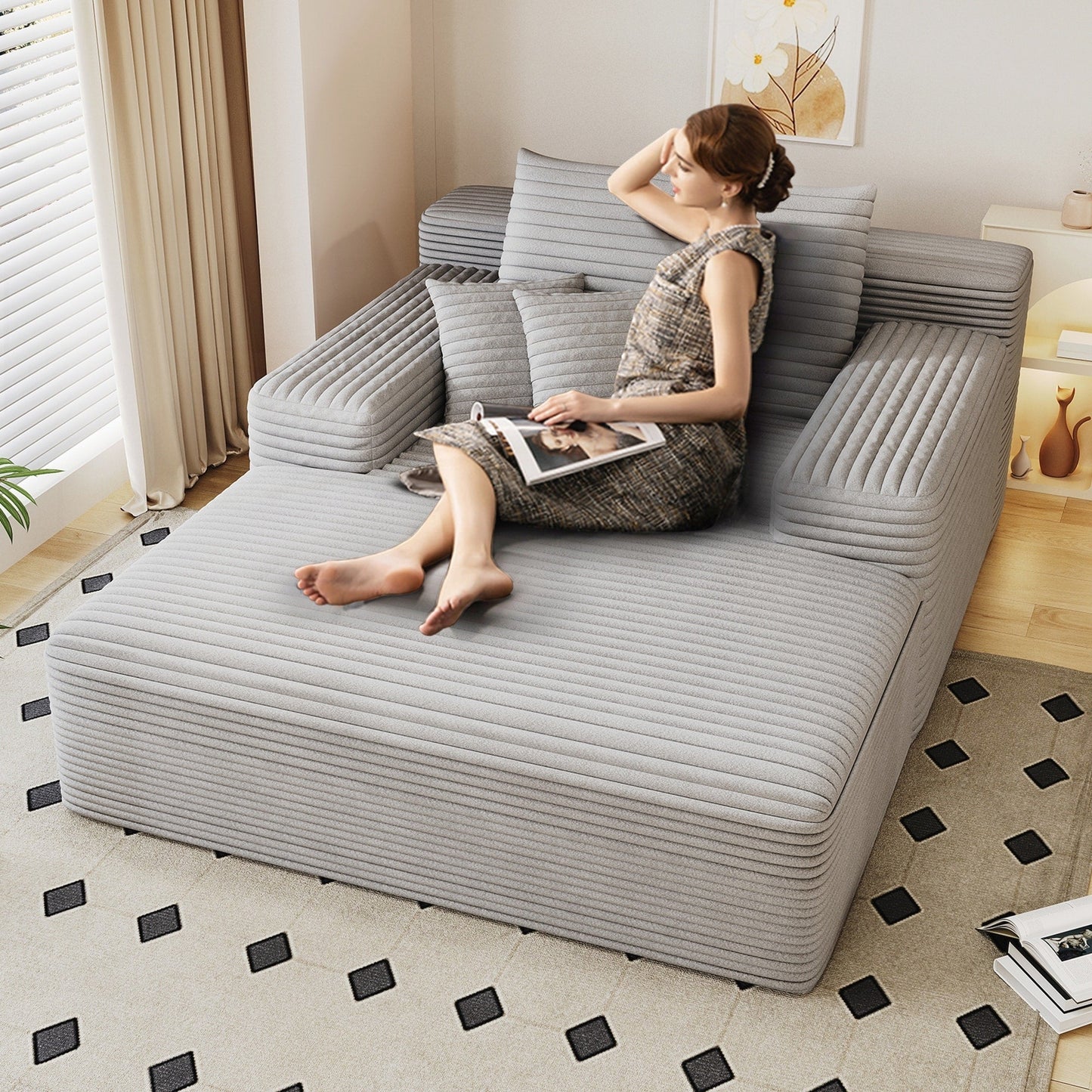 Divano letto imbottito oversize