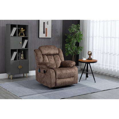 Poltrona reclinabile elettrica oversize con rivestimento in velluto, massaggio, riscaldamento lombare, 2 tasche laterali, porta USB