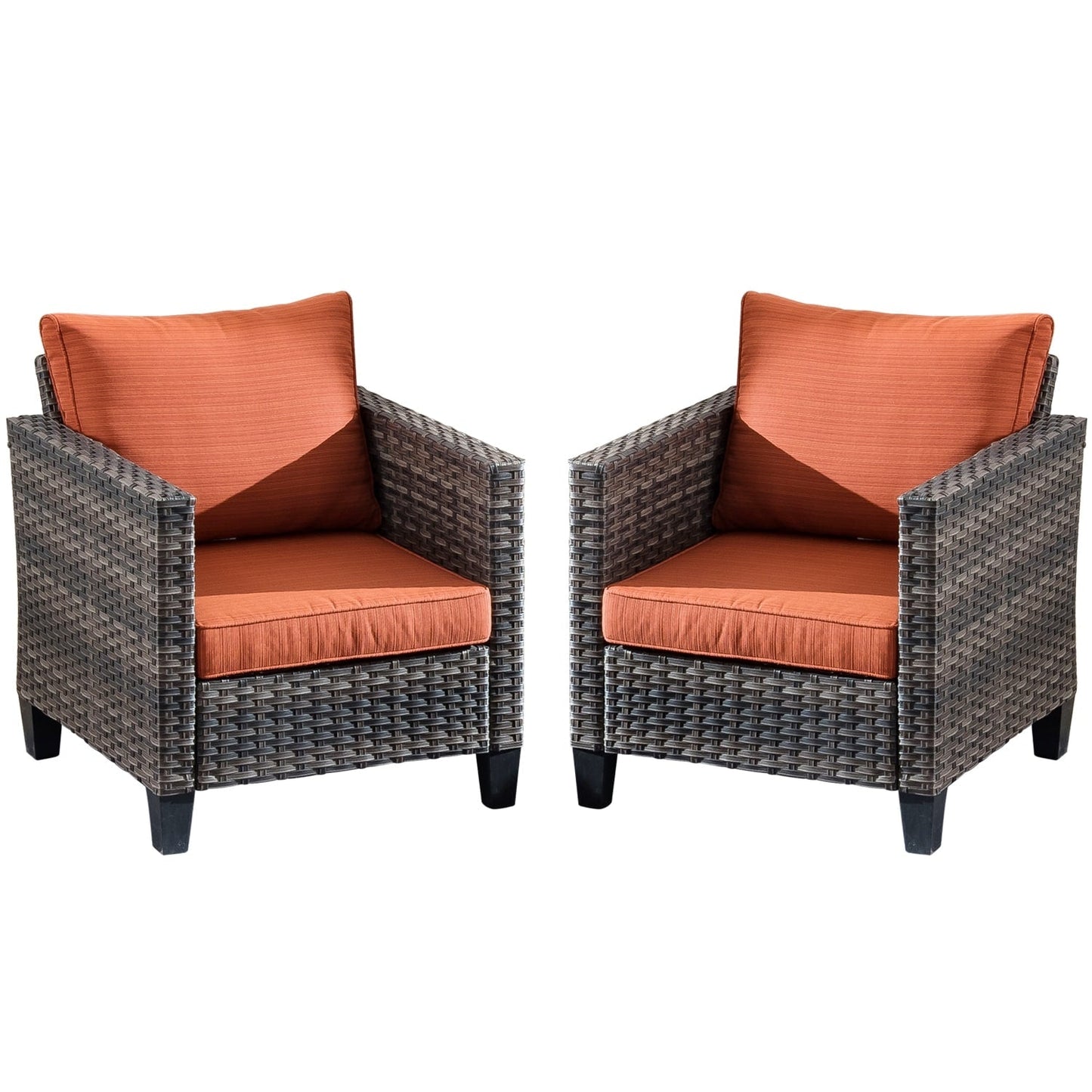 Set di sedie da conversazione in vimini per patio esterno OVIOS