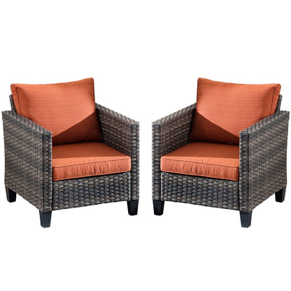 Set di sedie da conversazione in vimini per patio esterno OVIOS