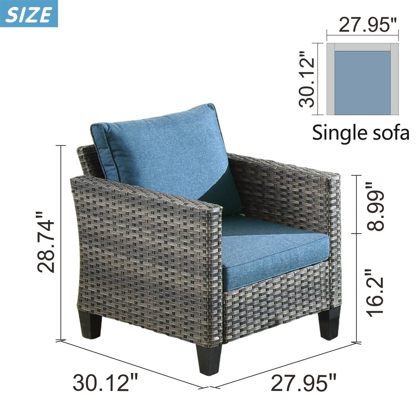 Set di sedie da conversazione in vimini per patio esterno OVIOS