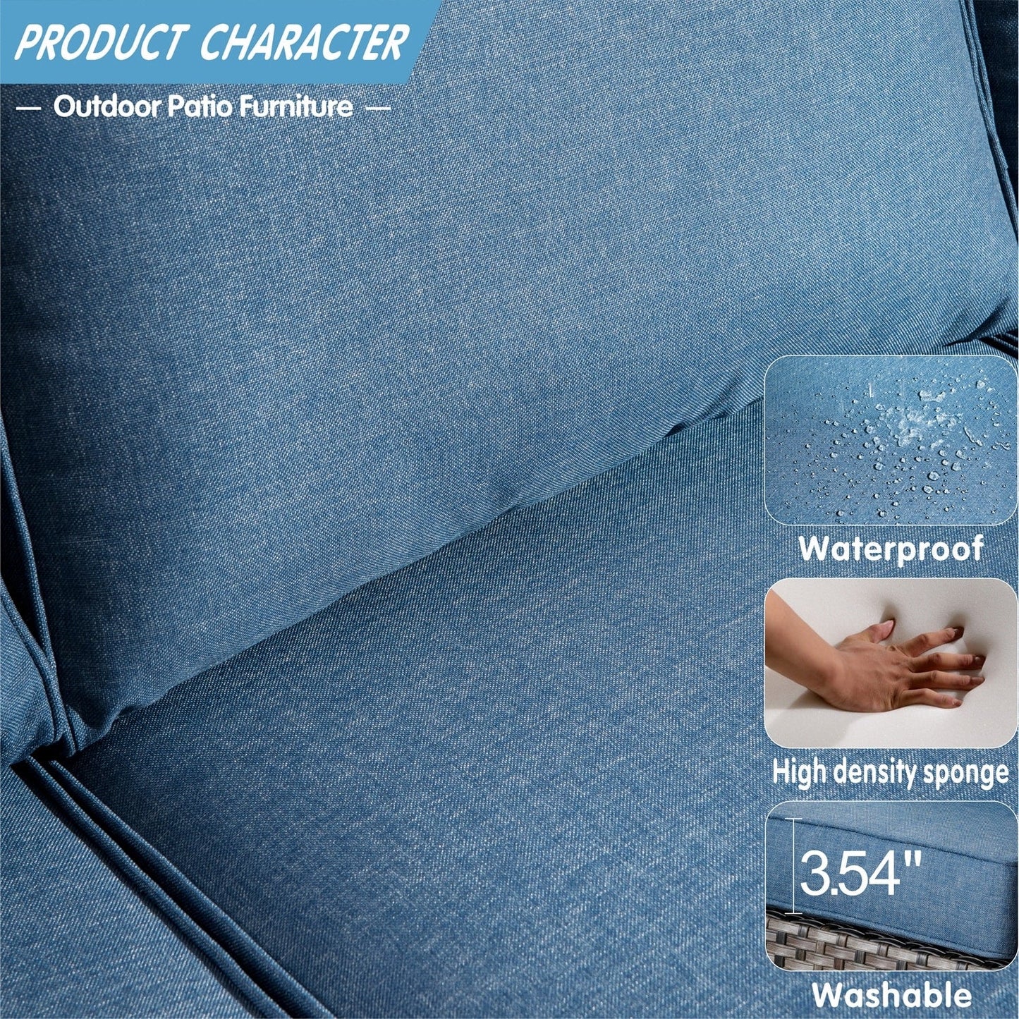 Set di sedie da conversazione in vimini per patio esterno OVIOS