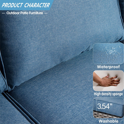 Set di sedie da conversazione in vimini per patio esterno OVIOS