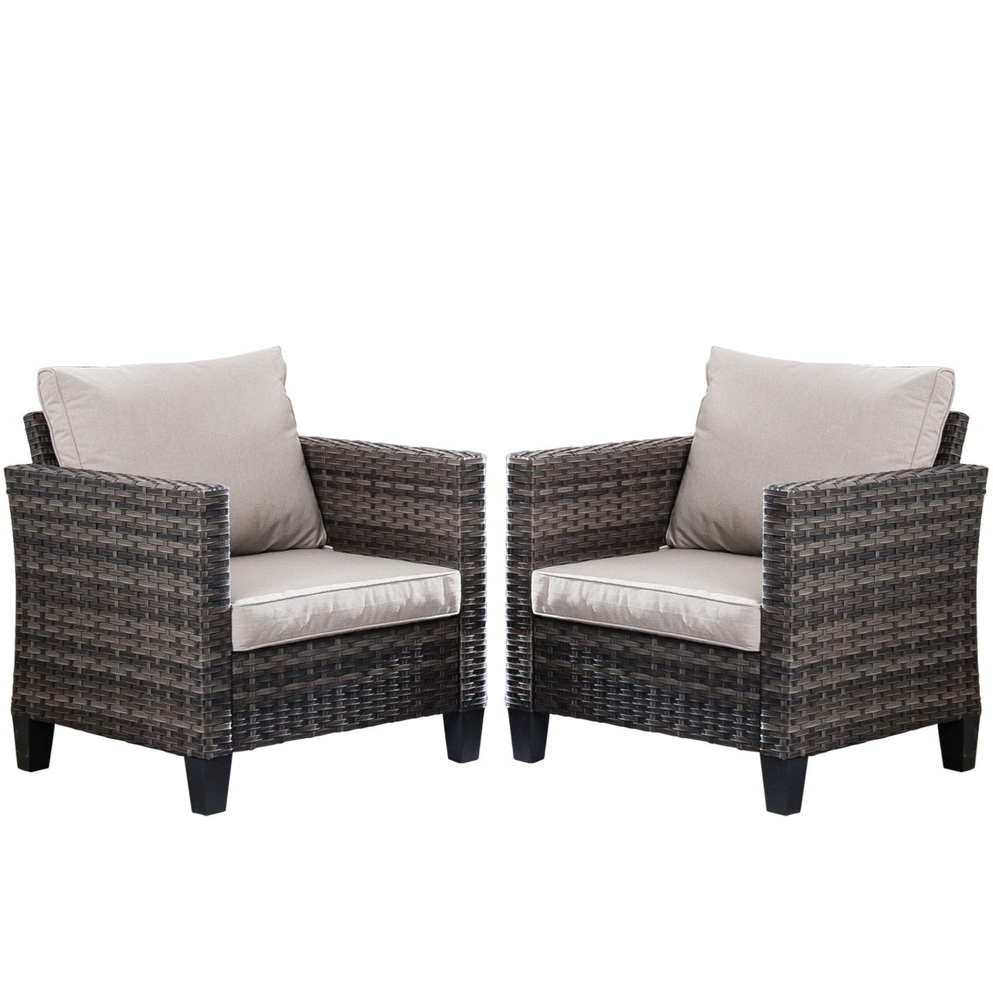 Set di sedie da conversazione in vimini per patio esterno OVIOS