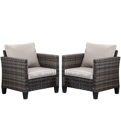 Set di sedie da conversazione in vimini per patio esterno OVIOS