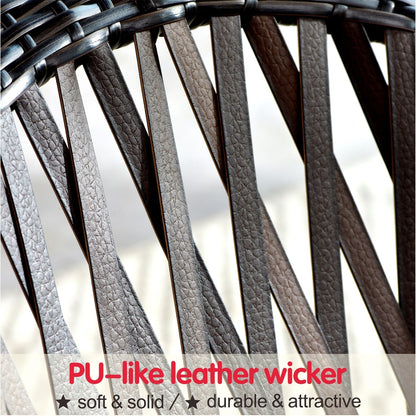 Set da bistrot OVIOS con sedia a dondolo da giardino da 3 pezzi e tavolino in vetro