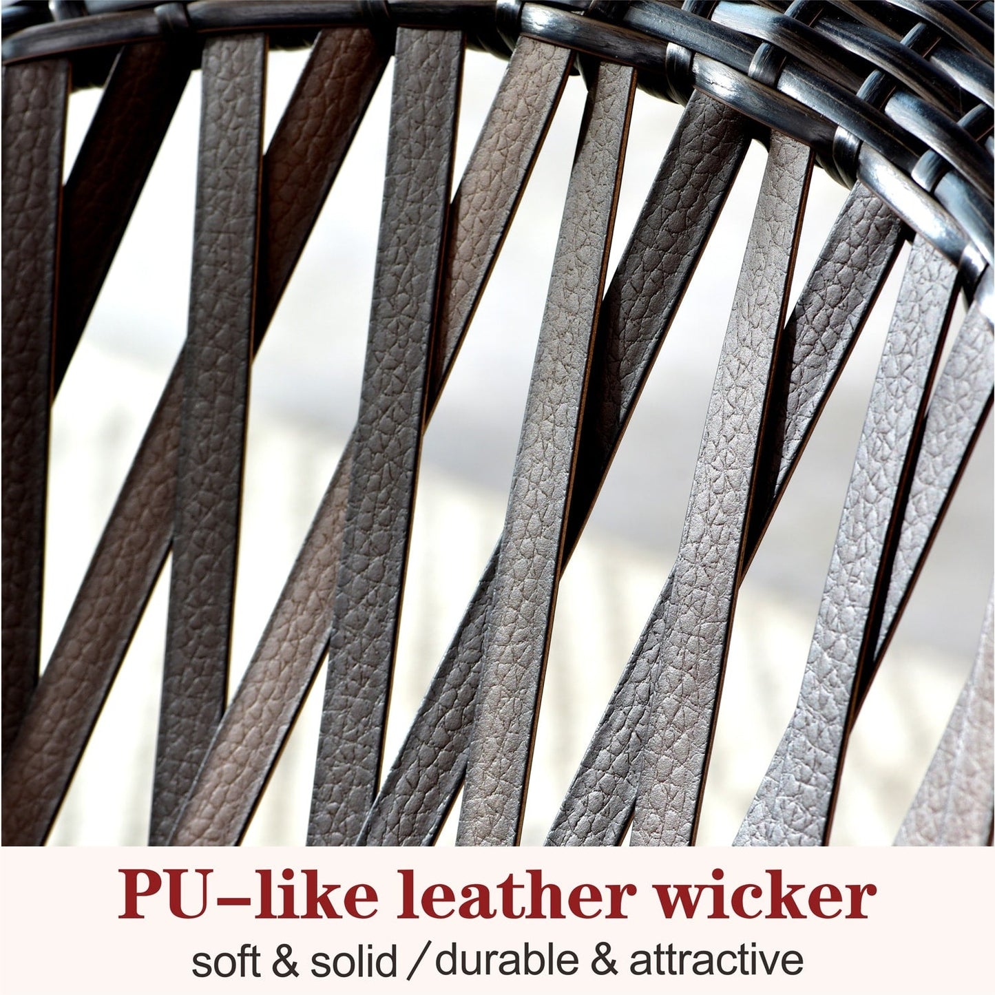 Set da bistrot OVIOS con sedia a dondolo da giardino da 3 pezzi e tavolino in vetro