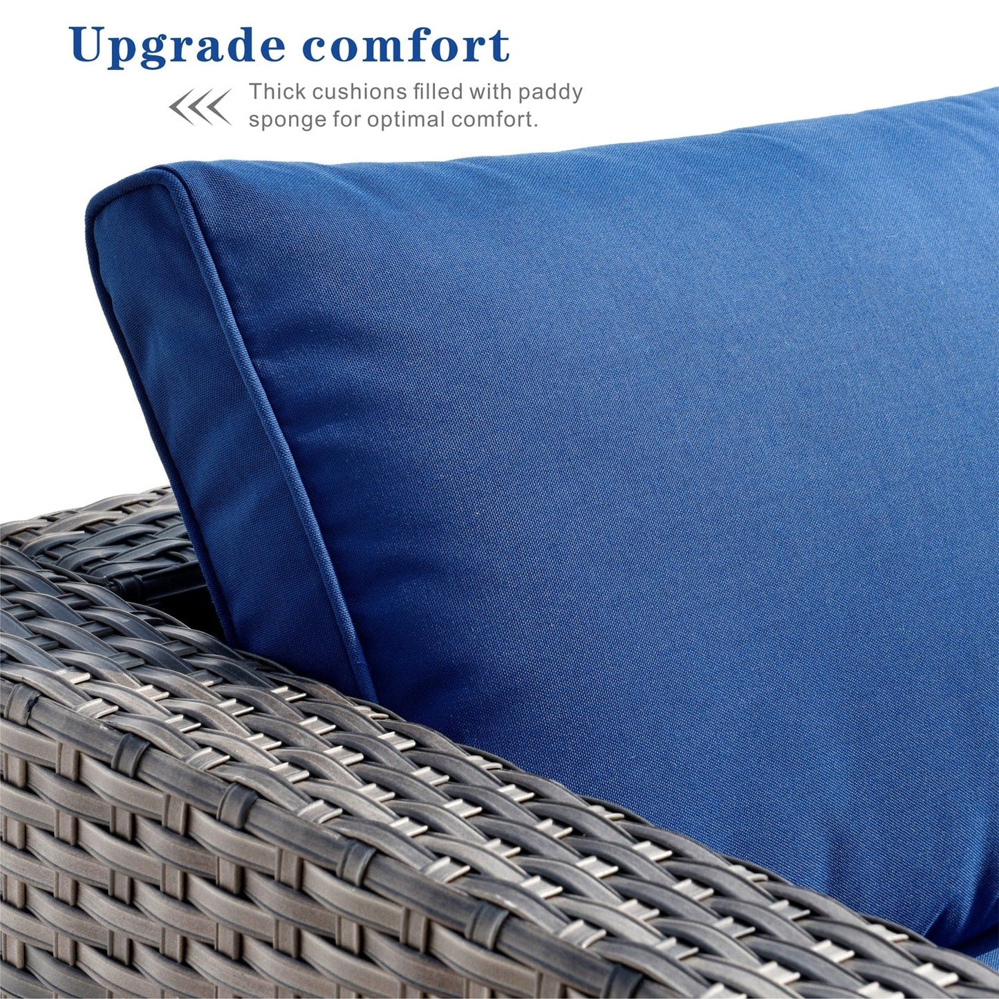 Set di divani componibili in vimini OVIOS Deep Seat da 5 pezzi