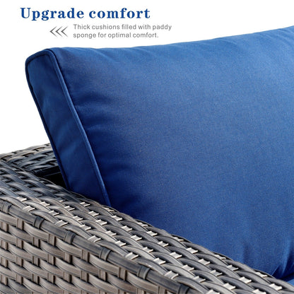 Set di divani componibili in vimini OVIOS Deep Seat da 5 pezzi