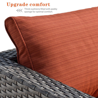 Set di divani componibili in vimini OVIOS Deep Seat da 5 pezzi