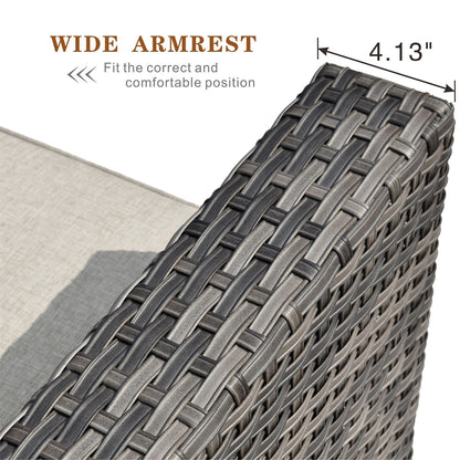 Set di divani componibili in vimini OVIOS Deep Seat da 5 pezzi